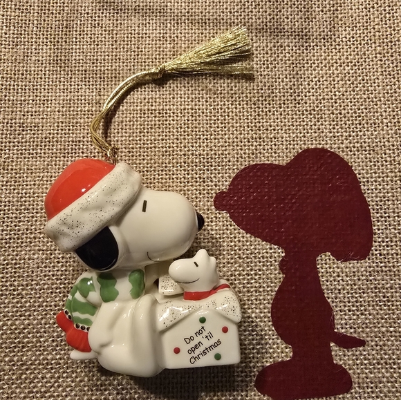 Lenox Festive Snoopy Ornament - White, Red, and Green - Picture 7 of 7